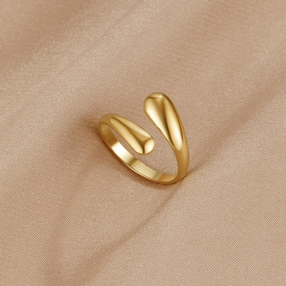 Gold Wrap Ring with Raven Feather Design