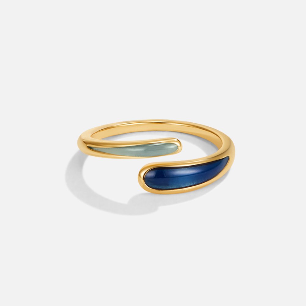 Gold Wrap Ring with Blue Stone
