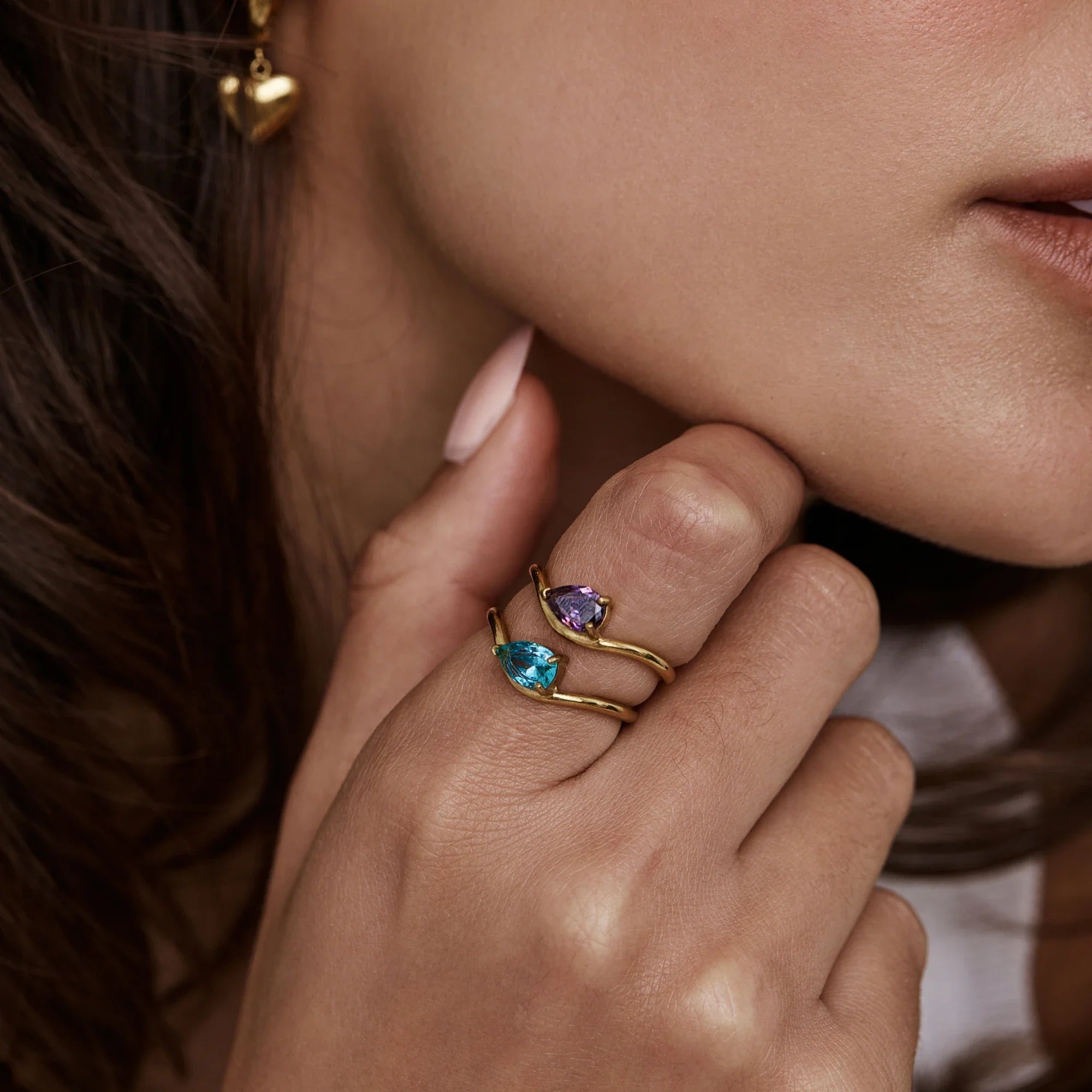 Gold Birthstone Promise Ring
