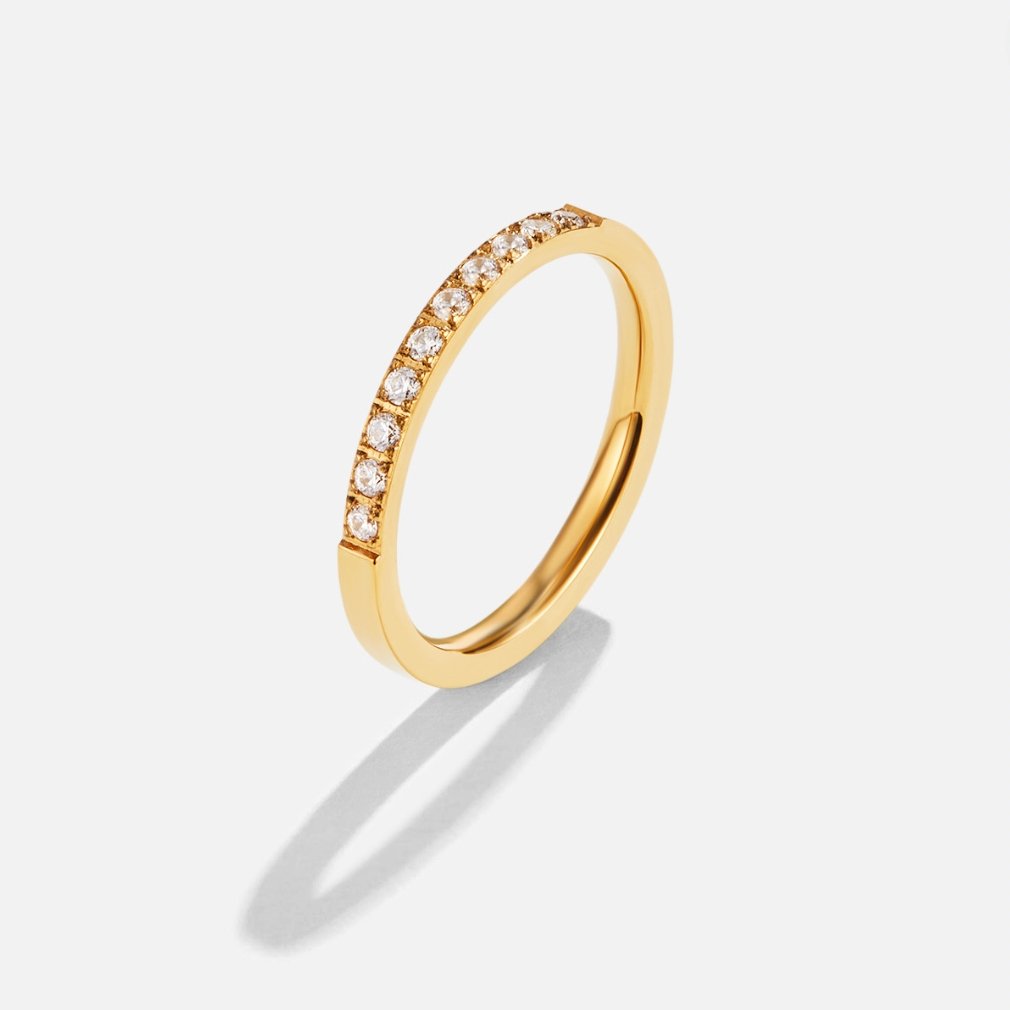 Gold Ring with Crystal Stone Setting