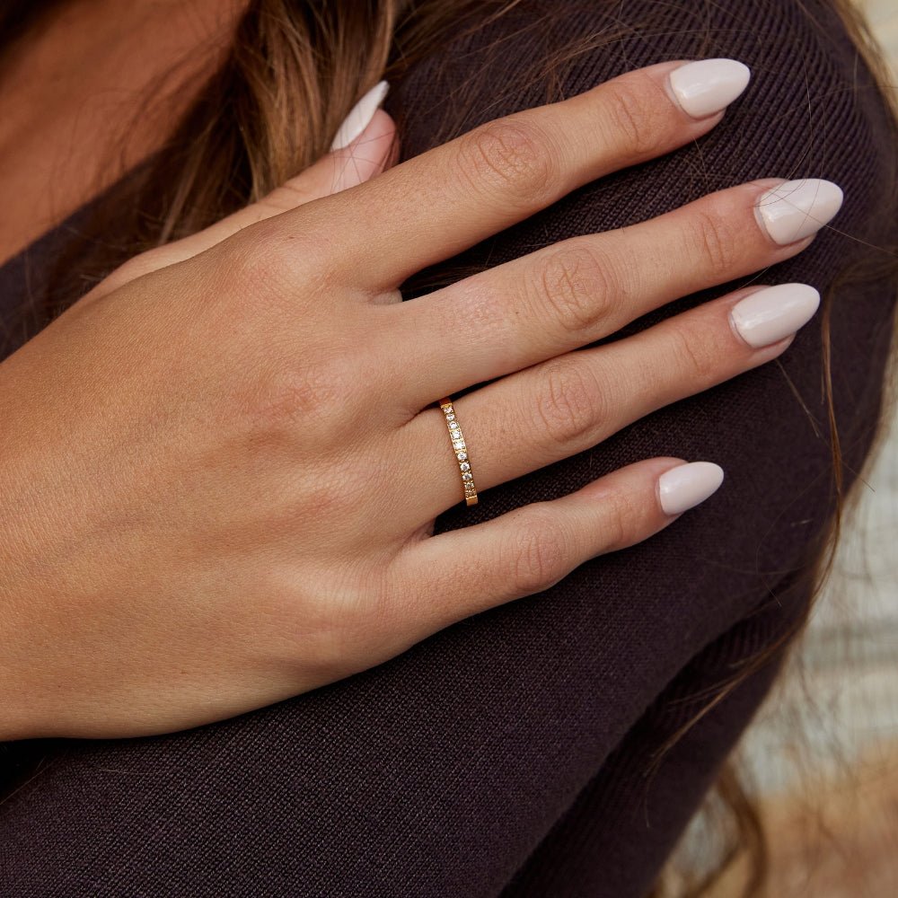 Gold Ring with Crystal Stone Setting