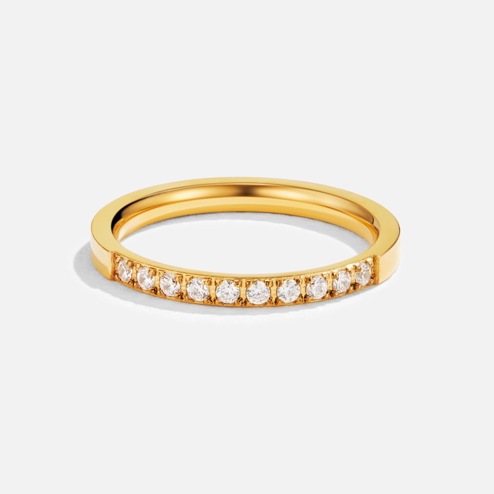 Gold Ring with Crystal Stone Setting
