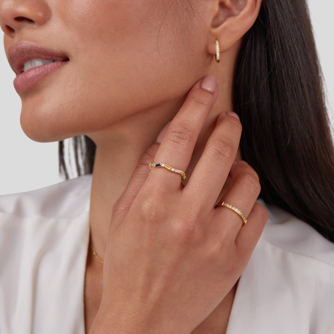 Gold Ring with Crystal Stone Setting