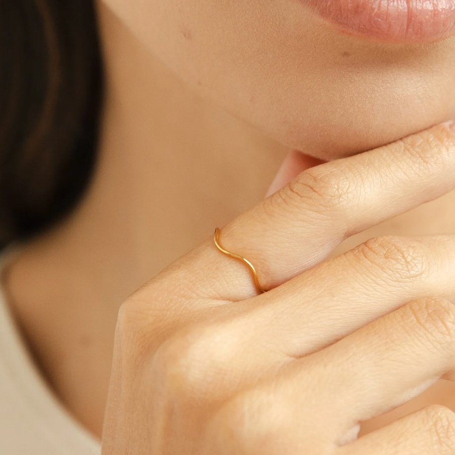 Gold Stacking Ring with Smooth Band