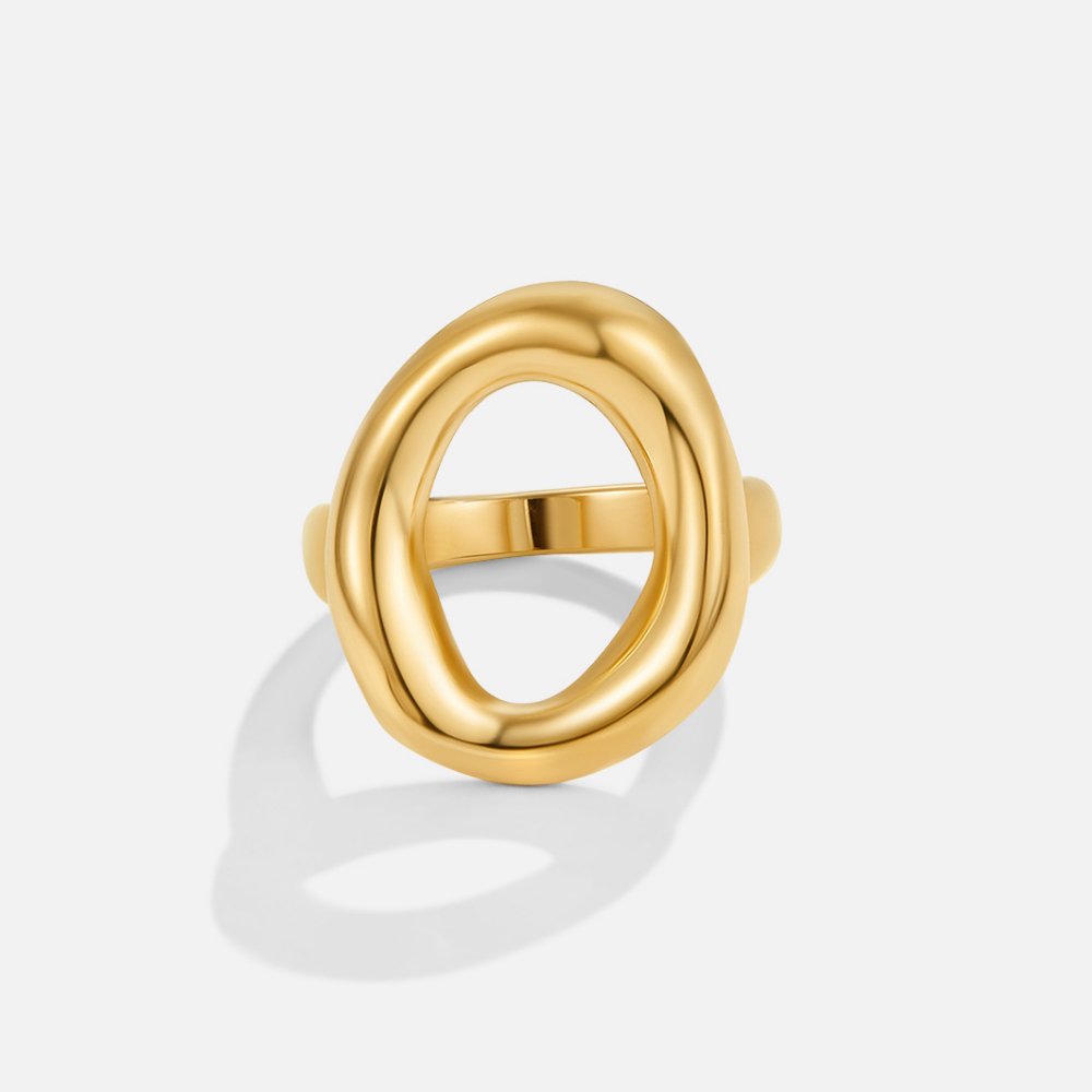 Gold Open Ring with Melted Texture Detail