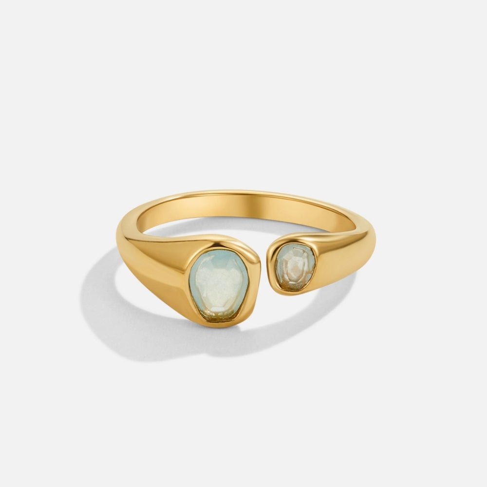 Gold Wrap Ring with Aquamarine Stone